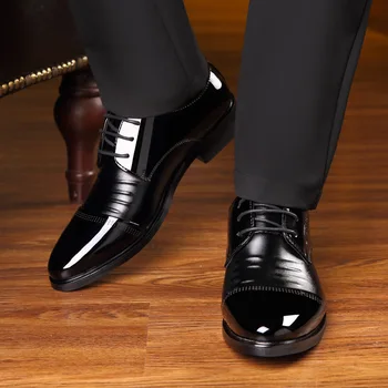 Mazefeng Oxfords Barbati Din Piele Pantofi Britanic Negru Albastru Pantofi Handmade Confortabil Rochie Formale Bărbați Apartamente Dantela-Up Bullock 2020 Nou