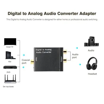 TV-Audio Convertor Digital Analog Convertor Digital Optic Coaxial RCA Toslink Semnal Analogic Convertor Audio Home Theater