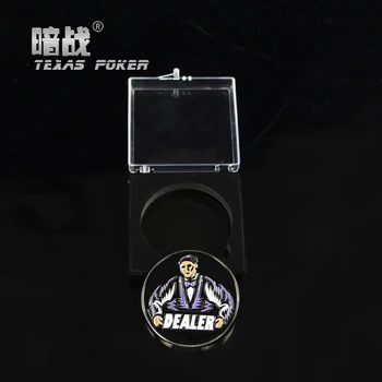 1 BUC 55MM Greutate de Metal Buton de Dealer de Poker Chips-uri de Suveniruri Monede de Metal de Poker Om DEALER