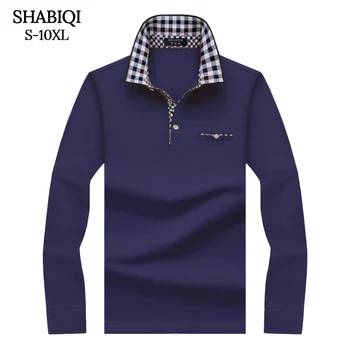 SHABIQI Brand Clasic Barbati camasa Barbati Tricou Polo Barbati cu Maneca Lunga Tricouri Tricou de Designer Tricou Polo Plus Dimensiune 6XL 7XL 8XL 9XL 10XL