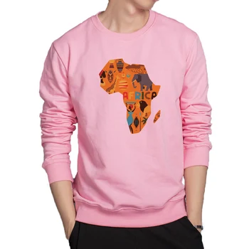 De vânzare la cald Africa harta Hanorace design rece harta Hoodie bărbați de bună calitate și moale de bumbac, Tricou hip hop Streetwear mens Qutwear