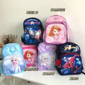 Disney Ghiozdan Figura Anime Geanta Minnie Mouse Spider Man Frozen Elsa Printesa Sofia Respirabil Școală Rucsac Cadou pentru Copii