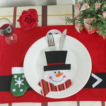 6pcs/set Decoratiuni de Craciun Pentru Casa de om de Zăpadă Tacâmuri Saci de crăciun Moș Crăciun Bucătărie, Masă Tacâmuri Costum Set Decor