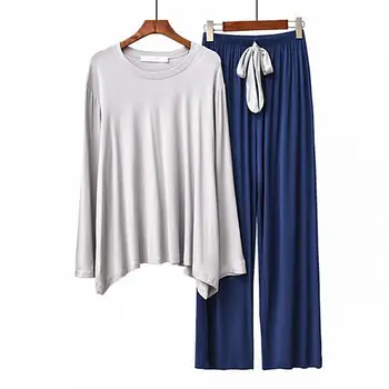 Primavara Toamna femei pijamale femei Bluza cu Maneci Lungi T-shirt, Pantaloni Set de Doua Bucati Liber Sleepwear Homewear