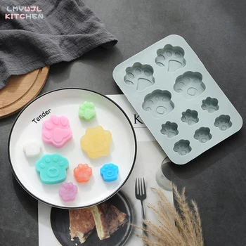 10-gaura Câine Picior Mucegai DIY Animal Amprenta Ciocolată Budinca de Mucegai de Copt Accesorii Săpun Manual Supliment Alimentar Mucegai