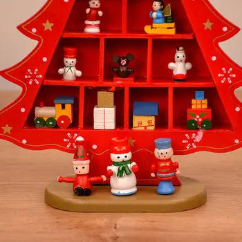 DIY Mini din Lemn de Pomi de Crăciun Decor Ornamente Festival Petrecere de Crăciun Pom de Masa Decor de Birou pentru Copii Cadouri de Crăciun
