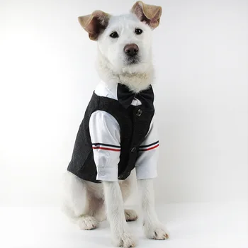 Moda Câine de Companie Haine pentru Mediu Mic Caine Manierat Vesta Camasa Costum Pug Haine Bulldog francez de Nunta Petrecere Costum
