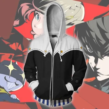 Anime Persona 5 Joker Hanorac Unisex Strat 3D Imprimate Ren Amamiya Cosplay Costum