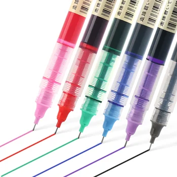 6Pcs/12Pcs Directe Lichid Gel de Cerneala Rollerball Pen iute Uscat Vârful Acului 0,5 mm Pixuri cu gel Colorate pentru Doodling