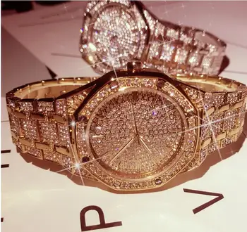 Bărbați Ceasuri de Moda Diamant Automat Data Cuarț Ceas pentru Bărbați din Oțel Inoxidabil de Aur Afaceri Mens Ceasuri de Brand de Top ceas de Lux