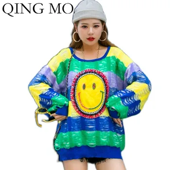 QING MO Dungi Colorate Sequin Sweater Gaura Femei Pulover 2020 Toamna cu Maneca Lunga Pulover Tricotat Pulover Haina Liber ZQY5324