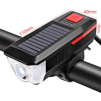 Energie solară de Biciclete Față de Lumină cu Corn USB Reîncărcabilă Biciclete Lumina T6 LED-uri MTB Faruri de Echitatie Lampă de Cap Ciclism Felinar