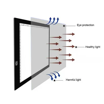 A3 A4 A5 Tableta Grafica LED Contur de Casetă de Lumină Ultra Subțire fără Trepte Reglabile de Luminozitate Artcraft Lumina Tabelul Pad placă cu Scară