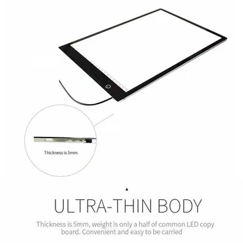 A3 A4 A5 Tableta Grafica LED Contur de Casetă de Lumină Ultra Subțire fără Trepte Reglabile de Luminozitate Artcraft Lumina Tabelul Pad placă cu Scară