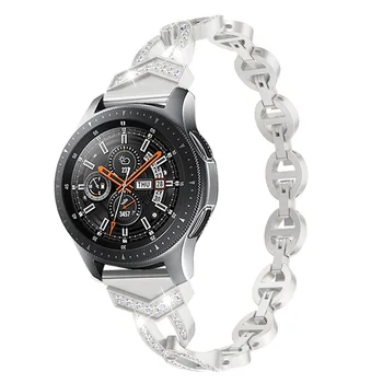 Femei Diamante Curea pentru Samsung Galaxy Watch 42/46mm/Active 2 1 Bandă pentru Samsung Gear S3 Eliberare Rapidă Brățară de Metal Încheietura Curea
