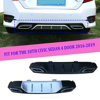 Se POTRIVESC Pentru Honda Civic SEDAN 4 DR 2016 2017 2018 2019 Inferioară a Barei de protecție din Spate Difuzor de Buze Capacul de Evacuare decorative Decor bara spate buze