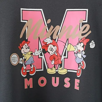 Artsnie Disney Minnie Mouse Desene Animate Tricou Pentru Femei De Iarnă O De Gât Maneca Lunga, Hanorace Streetwear Bumbac Jachete Supradimensionate