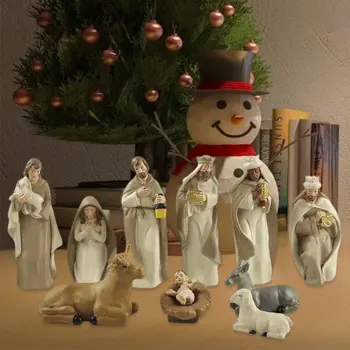 Hristos Nașterea Lui Isus Ornament Cadouri Scena Nașterii Rasina De Artizanat Crăciun Elemente D Nașterii Ornament Pentru Decorarea Acasă