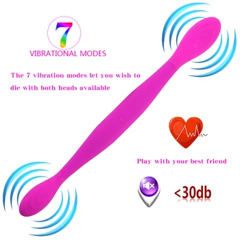 Omul nuo Dublu de Silicon Vibrator Vibratoare pentru Femei, pentru Lesbiene Vagine Analsex Vibratoare Jucarii Sexuale pentru Sex Femeie Produsul USB de Încărcare