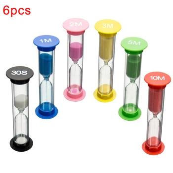 6Pcs Copil copii de 6 Culori de Plastic de Clasă Joc de Ceas de Nisip Timer montessori Jucării Clepsidra Clepsidra Decor Acasă jucării