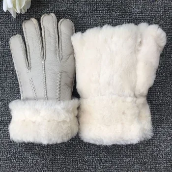 2021 piele de oaie mănuși de iarnă pentru femei, bărbați casmir Blană Cald Mănuși Doamnelor Plin de Deget de mănușă de box din Piele mănuși