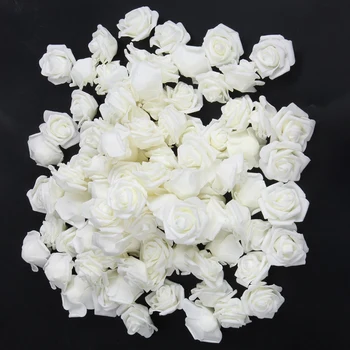 De înaltă Calitate, 100buc / sac 6cm Spuma Crescut Capete de Flori Artificiale Capete de Nunta de Decorare(lapte alb)