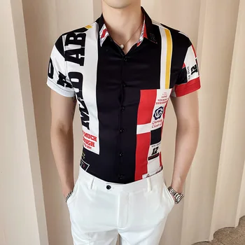 Men ' s cămașă cu mânecă scurtă, Chineză stil de moda tricou barbati coreeană versiunea slim de înaltă calitate camasa casual barbati