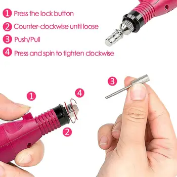 1 set Unghii Instrument de Încărcare USB Polizor Electric de Slefuit Perie de Unghii Dotting Pictura Pen pilă de Unghii Manichiura Set de Ingrijire la Domiciliu