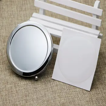 Oglindă de buzunar Gol Oglindă de Machiaj Diam 58mm Oglindă cu Lupă cu Rășină Epoxidică Autocolant Argintiu Oglinda 5pcs/lot