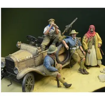 Noi Neasamblate 1/35 primul război MONDIAL ANZAC Desert 4 cu accesorii care NU AU MASINA Rășină Kit DIY Jucării Nevopsite rășină model