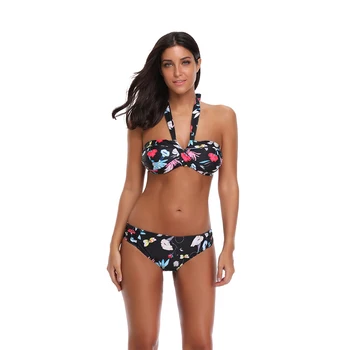 2018 Sexy Bikini Costume De Baie Femei Costume De Baie Halter Top Imprimat Brazilian Bikini Set Costum De Baie Summer Beach Purta Biquini