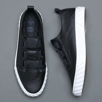 2021 Brand Nou de Piele Barbati Adidasi Casual coreean PU Negru din Piele Pantofi pentru Bărbați de Conducere Pantofi la Modă de Designer Haimana Pantofi de sex Masculin
