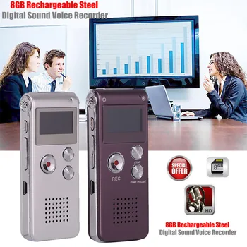HIPERDEAL Recorder de Voce 2019 8GB Reîncărcabile de Oțel Sunet DIGITAL Voice Recorder Dictafon MP3 Player Record Mini Player Apr16