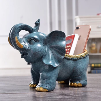 VILEAD 21.5 cm Rășină Elefant de Stocare Figurine Meserii Europene Ornamente Cameră de zi cu TV Cabinet Pridvor Decoratiuni Mobilier