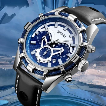 SKMEI de Lux de Top Cuarț Ceas Barbati Ceas Deșteptător Chrono Sport Impermeabil Ceasuri Montre Homme Ceas Multifunctional Reloj Hombre