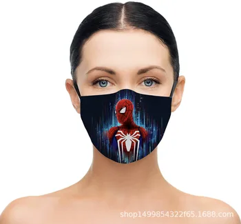 3 piese din seria Marvel super-erou Superman, Spiderman, Captain America masca adult tipar digital lavabil băiat mască de praf