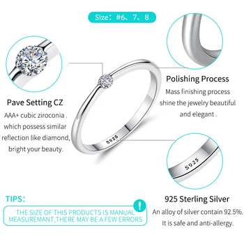 ELESHE Moda Argint 925 Spumante Clar CZ Cristal Inele pentru Femei Inele de Nunta de Argint Bijuterii Cadou de Ziua Îndrăgostiților