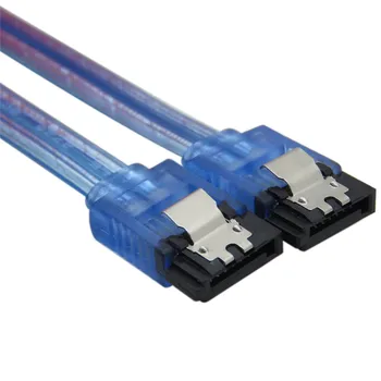 Sas Sata 2 buc Cablu SATA III 3.0 6Gb/s HDD 7pin tv cu Cablu de Date Direct de 180 de Grade de Metal Albastru Conector de Blocare 50CM