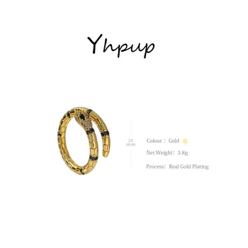 Yhpup Moda Șarpe de Metal Inel Reglabil pentru Femei Rafinate Strălucitoare Cubic Zirconia Inel de Cupru, Bijuterii din Aur Cadou 2020