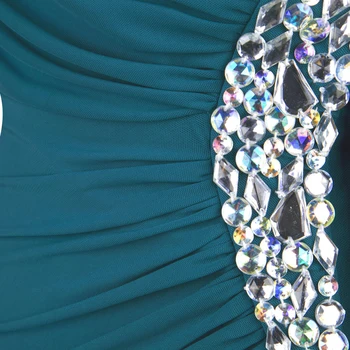 Angel-moda pe Un Umăr ștrasuri din Mărgele Nămol Încreți Rochie de Seara Drapat vestido de noiva 411 Verde