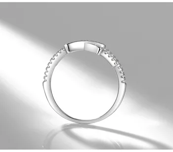YANHUI Popular X Design 925 Sterling Silver Cross Inele pentru Femei Clar CZ Argint 925, Bijuterii Cadou R092