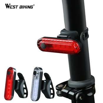 WEST BIKE Bicicleta Lumina Impermeabil Bicicleta Stop cu Led-uri USB Reîncărcabilă de Echitatie Lumina din Spate Bicicleta MTB Avertizare de Siguranță Biciclete Lumina