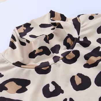 2020 Femei Haine De Toamna Homewear Leopard De Imprimare Topuri Cu Maneci Lungi Guler Pantaloni 2 Seturi De Piese De Costume De Trening