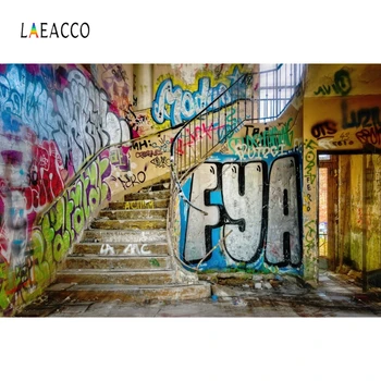 Laeacco Fotografie Medii Graffiti, Grunge Scări Fabrica De Fundal Personalizate Fotografice Fundal Pentru Studio Foto