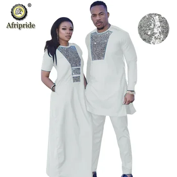 Africa de Îmbrăcăminte pentru Cuplu Tinuta Rochie Femei + Bărbați Costum Dashiki Rochie de Imprimare Dashiki Tricouri Pantaloni Ankara AFRIPRIDE S20C002