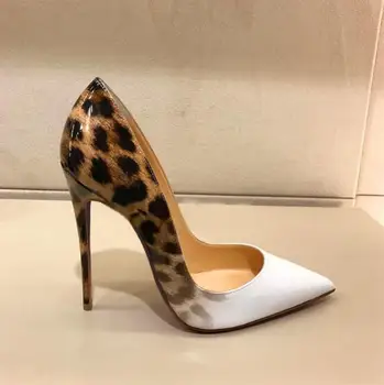 2020 Brand Roșu de Moda Pantofi cu Toc Femei Leopard Negru Superficial Gura Bine Subliniat de la Picior Toc Pantofi Femei Pantofi de Nunta 10cm
