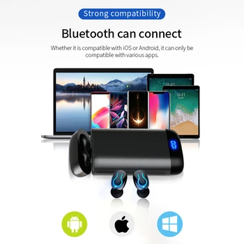 Jellico Căști Bluetooth Wireless V5.0 Căști Stereo Sport Display LED cu Cască Cu Microfon Dual 6000mAh de Încărcare a Bateriei Caz