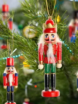 5PCS Decor de Crăciun, spărgătorul de Nuci Set Ornament din Lemn spargatorul de Nuci Cifre Agățat Ornamente Pentru Pomul de Crăciun Decorare