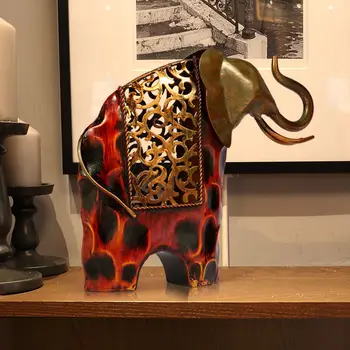 TOOARTS Sculptate Fier Elefant Figurina Metal Animale Figurine Decor Acasă în Miniatură Ambarcațiuni Cadou pentru Acasă Decorare Accesorii