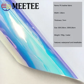 Meetee 50/100X138cm Piele Sintetica Material PU Oglinzii Reflectorizante Material Impermeabil Meserii DIY Sac de Haine Accesorii de Cusut